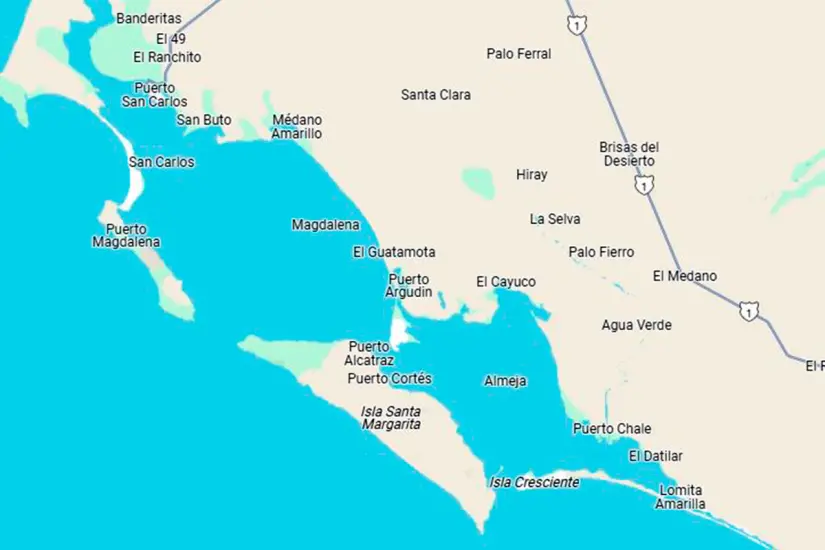 Bahía Almejas. Imagen: Google Maps.