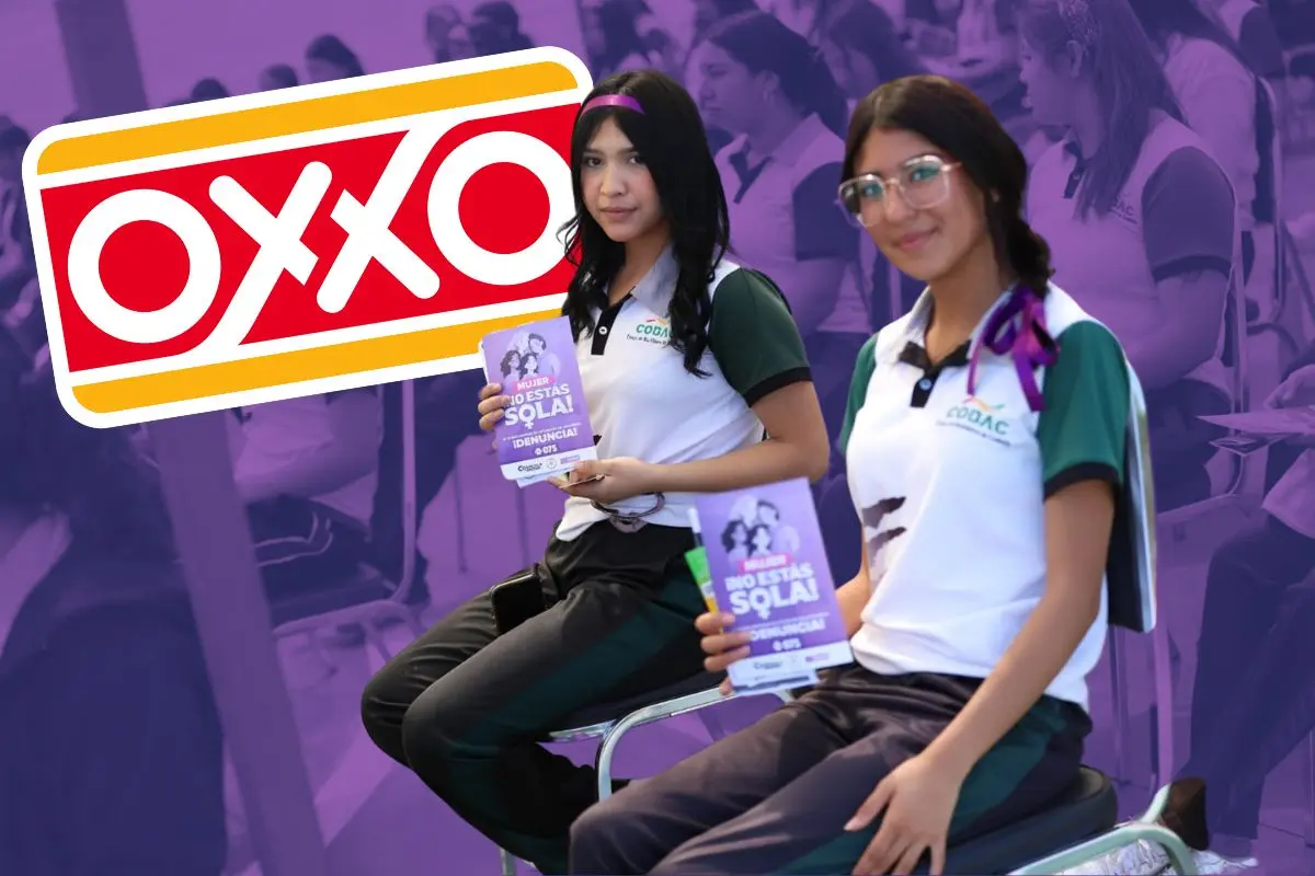 Capacitan a alumnas de prepa entorno a los Puntos Violeta en Saltillo y la violencia de género / Fotos: Gobierno de Coahuila | OXXO | Canva