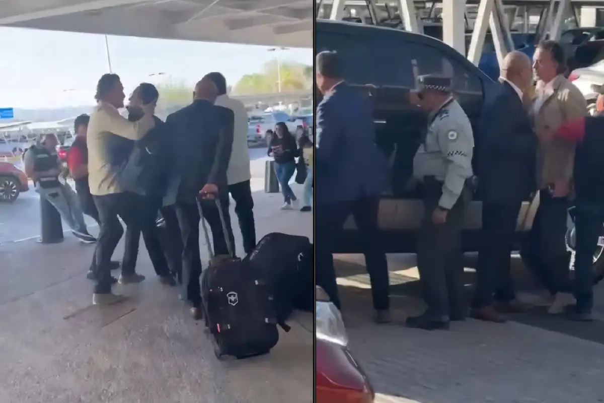 El empresario Eduardo Almeida encargó y estuvo a punto de golpear al Senador Javier Corral al salir del aeropuerto en Chihuahua. Foto: Captura de pantalla |X @Juan_OrtizMX