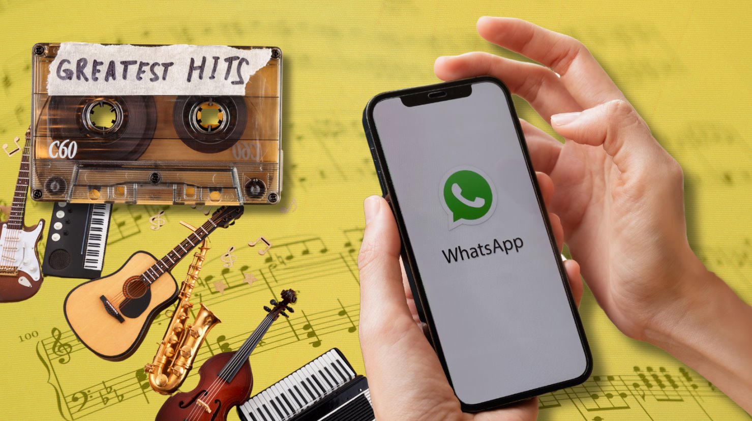 Guía paso a paso para poner música en tu estado de WhatsApp. Foto: Canva.