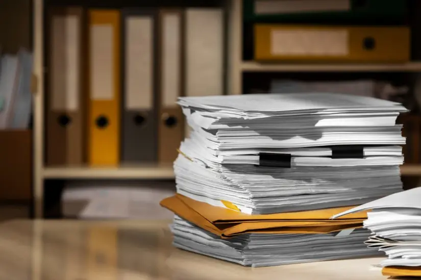 Documentos sobre escritorio. Foto: Freepik