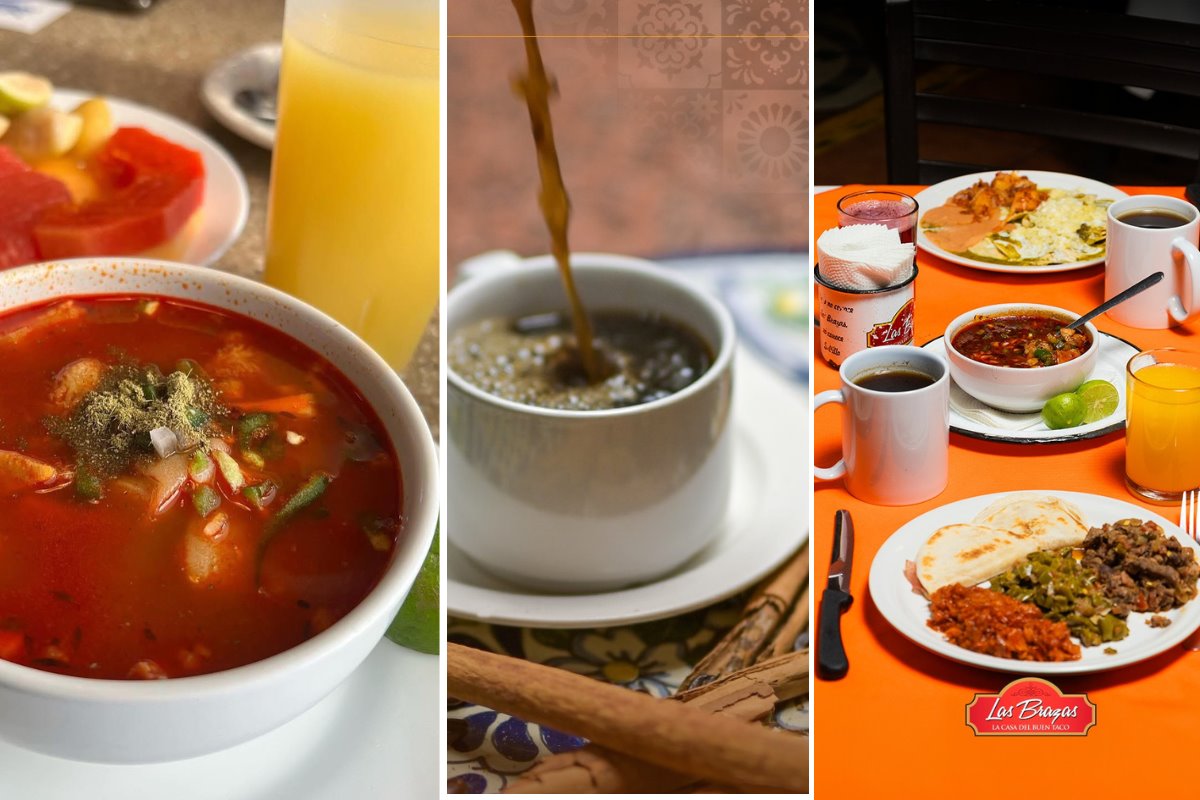 3 lugares para desayunar en Saltillo. Fotos de Cántaros, Sol y Luna y las Brazas.