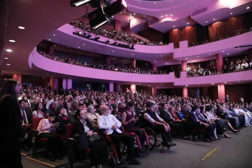 María de Villarreal presentó su segundo informe de actividades como presidenta del Patronato del Sistema DIF Tamaulipas. Foto: Redes Sociales