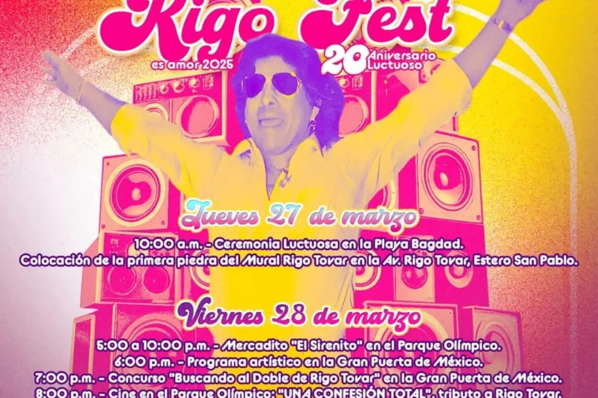 Con motivo del 20° aniversario luctuoso de Rigo Tovar, el Gobierno Municipal de Matamoros rendirá homenaje. Foto: Redes Sociales