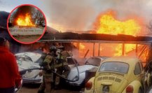 VIDEO | Carpintería y vochos arden en fuerte incendio ocurrido al sur de la ciudad