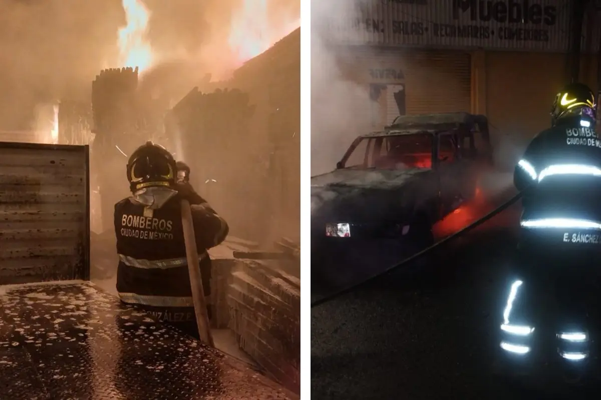 Bomberos de CDMX en acción. Foto: @Bomberos_CDMX | Canva