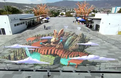 Mexicanos pintan los suelos de Chiapas. ¿Qué puedes ver en tercera dimensión?