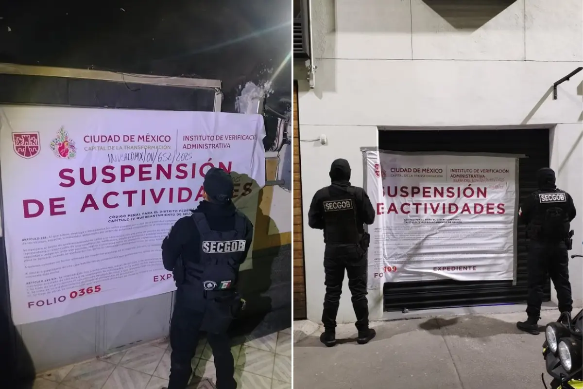 Clausura de Chelerías en CDMX por parte de la SSC. Foto: X (@SeGobCDMX) | Canva