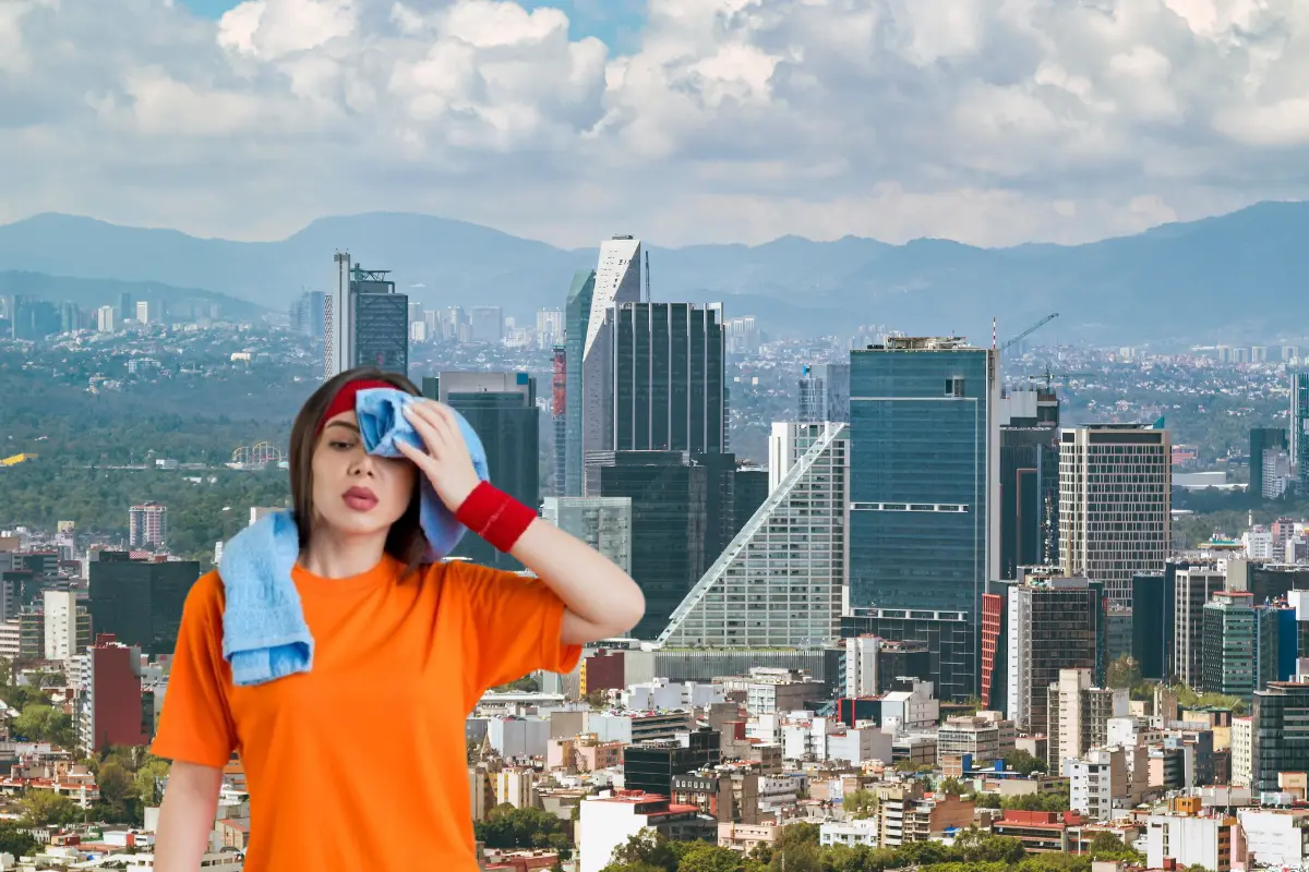 CDMX y chica con calor. Foto: Canva y Freepik