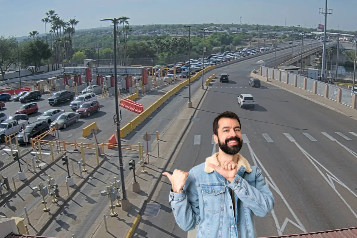 Así las filas en el puente Internacional Juárez - Lincoln | Foto: Perla Herrera