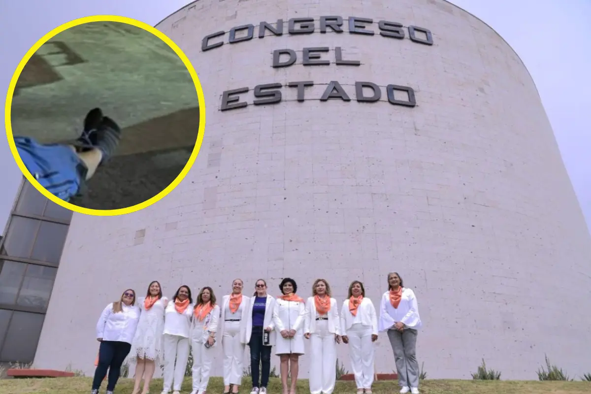 La mujer que fue abandonada con los pies atados fue llevada al hospital, mientras que las diputadas conmemoraron el Día Naranja. Foto: Rosalinda Morales