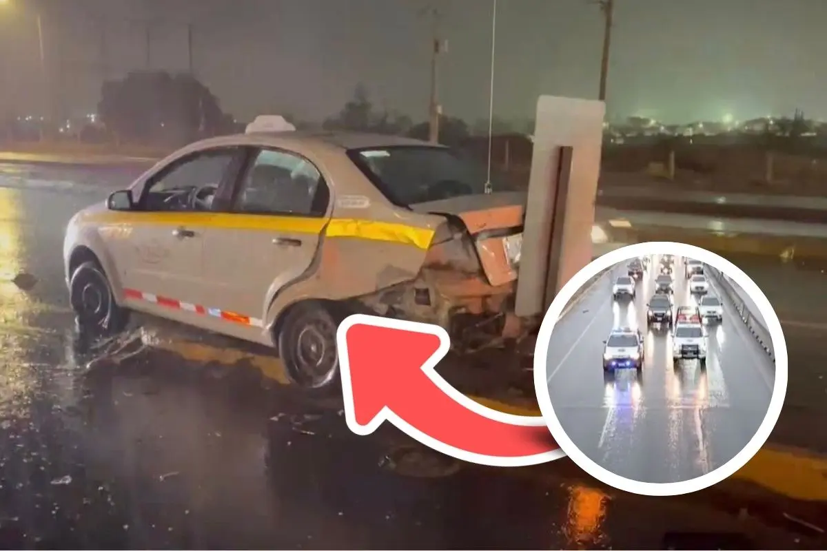Aparatoso accidente vial en Saltillo por lluvia / Fotos: Noticias El Molino | Gobierno de Municipal de Saltillo | Canva