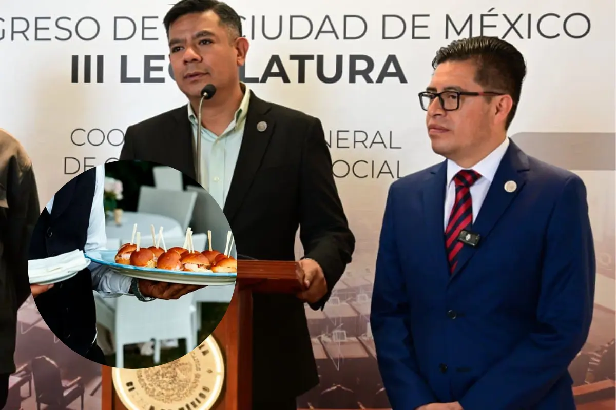 Diputados después de la sesión en el Congreso CDMX, meseros CDMX. Foto: @juanrubiog | Canva