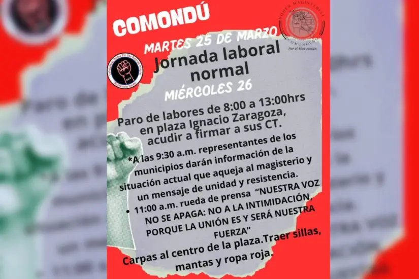 Foto: Poder Magisterial Comundeño / Facebook