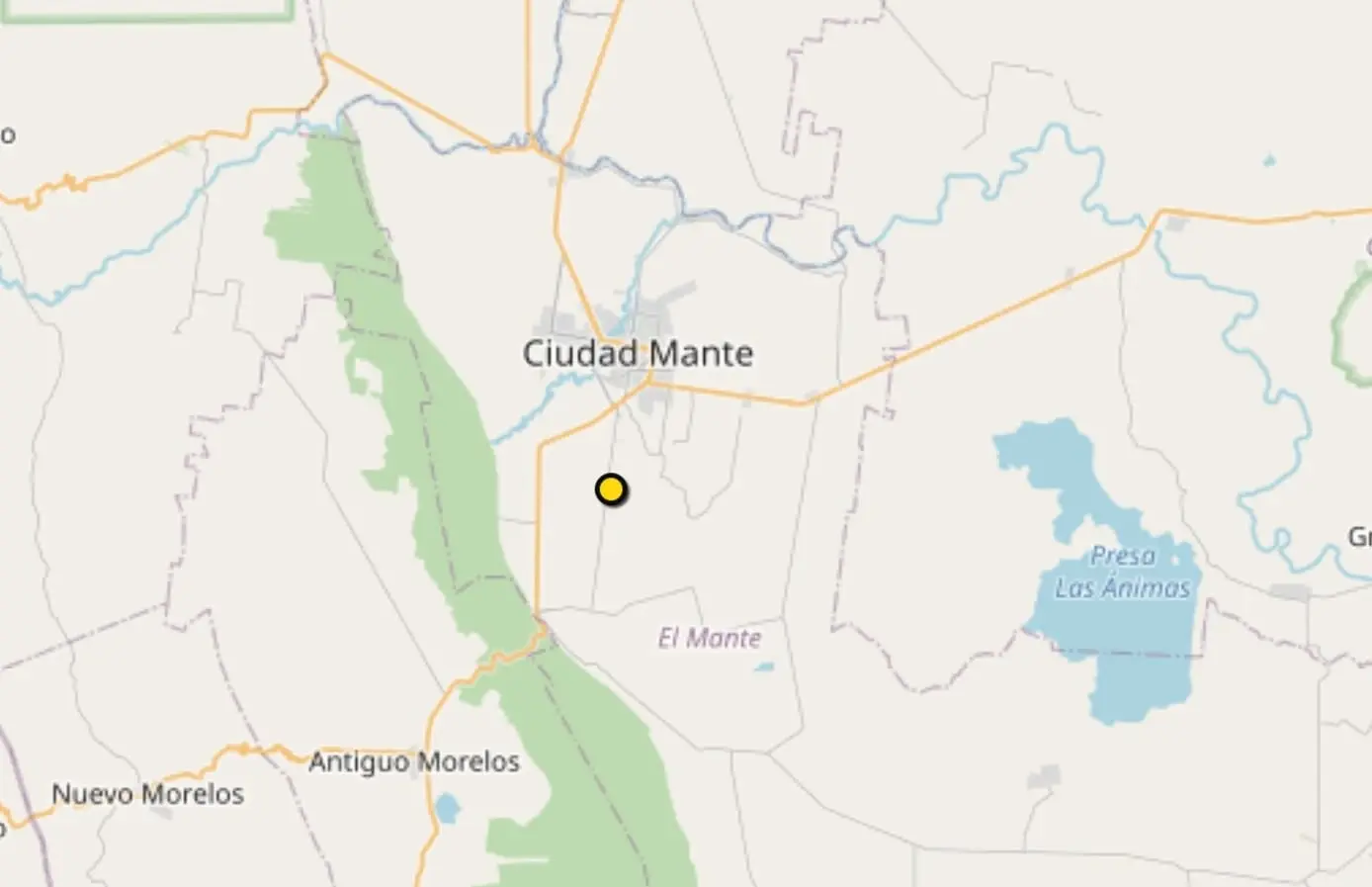 El Servicio Sismológico Nacional registró el temblor a tan sólo 8 kilómetros de Ciudad Mante. Foto Captura de Pantalla