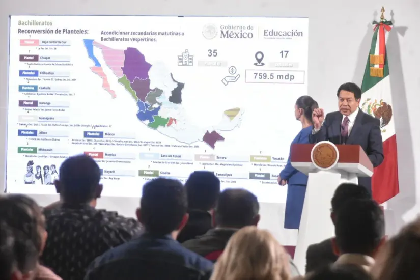 Claudia Sheinbaum y Mario Delgado. Foto: Enrique Pérez Huerta