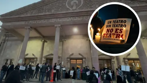 Artistas escénicos protestan en el aniversario del Teatro de Saltillo: "Un teatro sin teatro NO es teatro" 