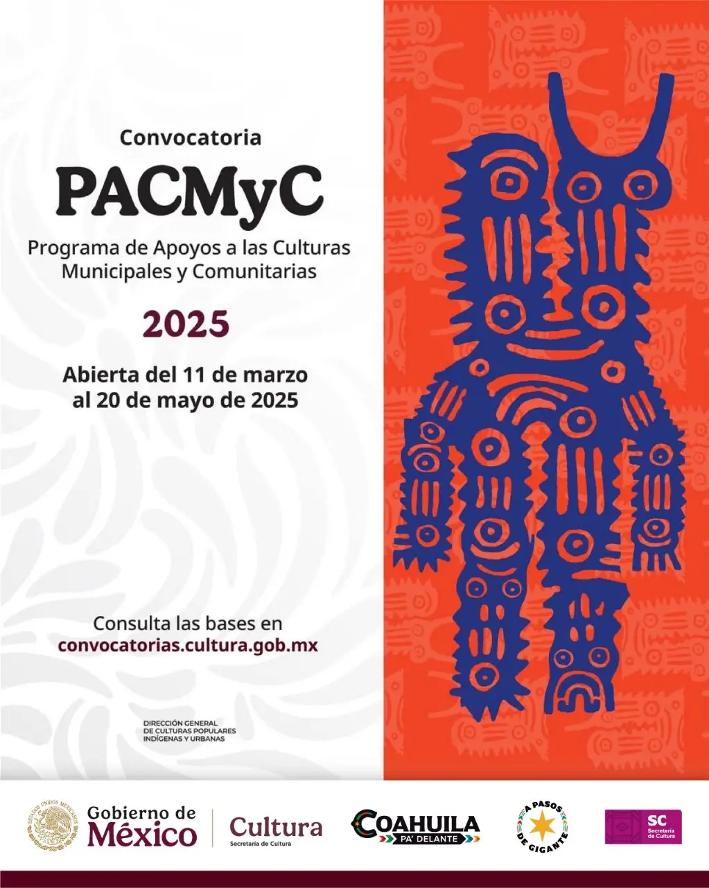 Poster de postulación  del Programa de Apoyos a las Culturas Municipales y Comunitarias en Coahuila / Foto: Gobierno de Coahuila
