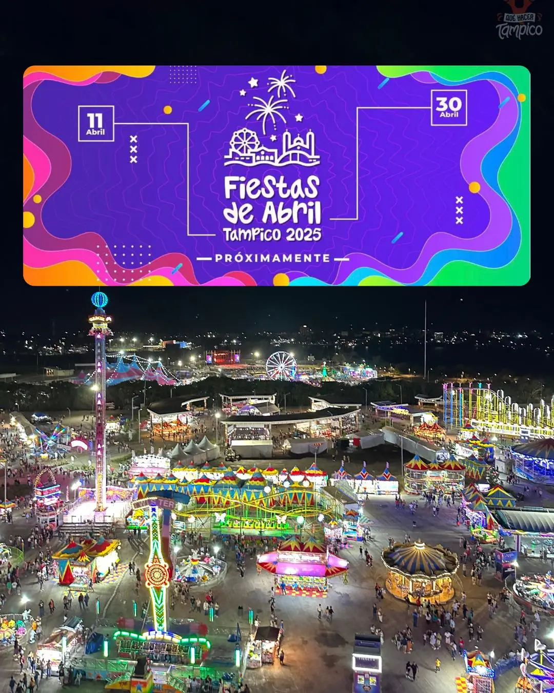 imagen recuadro Flyer Fiestas de Abril Tampico 2025. Foto: Redes Sociales
