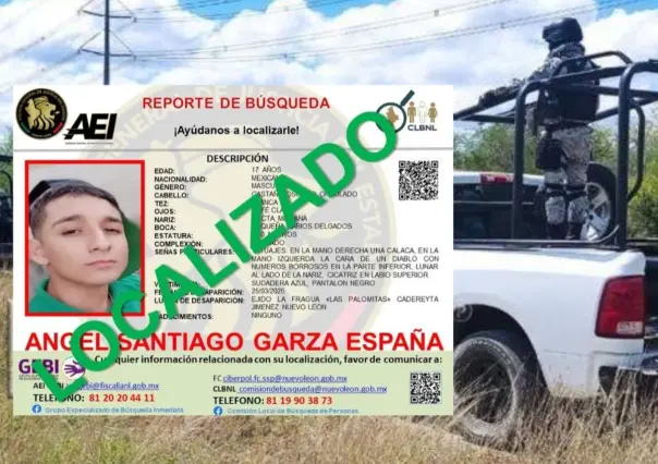 Joven desaparecido en Cadereyta es hallado muerto en Los Ramones