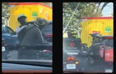 VIDEO | Así captaron pelea de repartidores en calles de CDMX