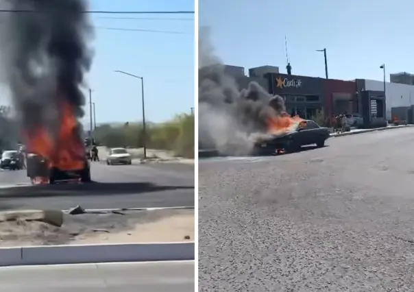 Incendio de carro sorprende a conductores en La Paz: ocurrió cerca de Carls Jr Forjadores