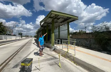 Piden reparación de paradero del I-etram en la colonia Mayapán de Mérida