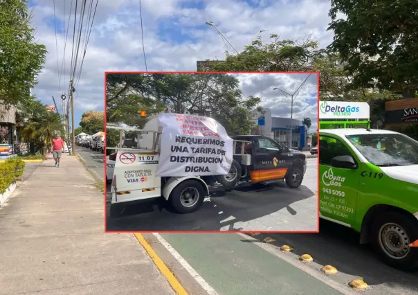 Protesta de gaseros en Mérida: piden ajustes al precio del energético