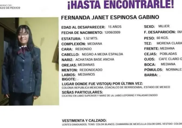 Aparece Fernanda Janet, una de las jóvenes desaparecidas en Coacalco