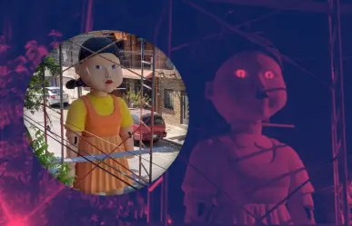 Crean en Monterrey muñeca gigante original inspirada en El Juego del Calamar