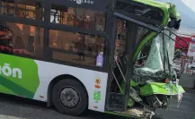 Choque entre tres camiones de transporte público deja 14 lesionados en Guadalupe