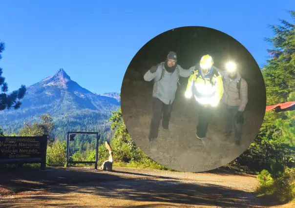 Rescatan a padre e hijo yucatecos extraviados en el Nevado de Colima