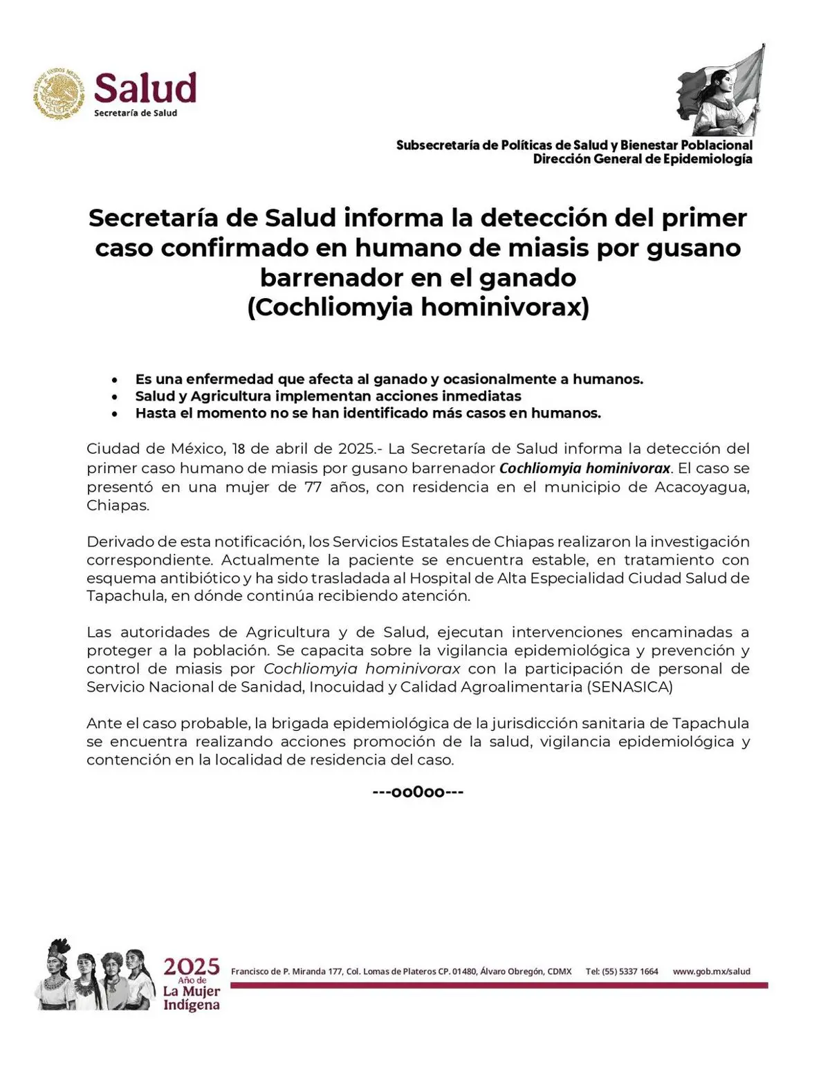 Foto: Secretaría de Salud