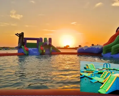 Brincolines acuáticos, atractivo turístico en La Pesca, Tamaulipas