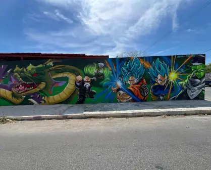 Mural de Dragon Ball en colonia del norte de Mérida sorprende a vecinos