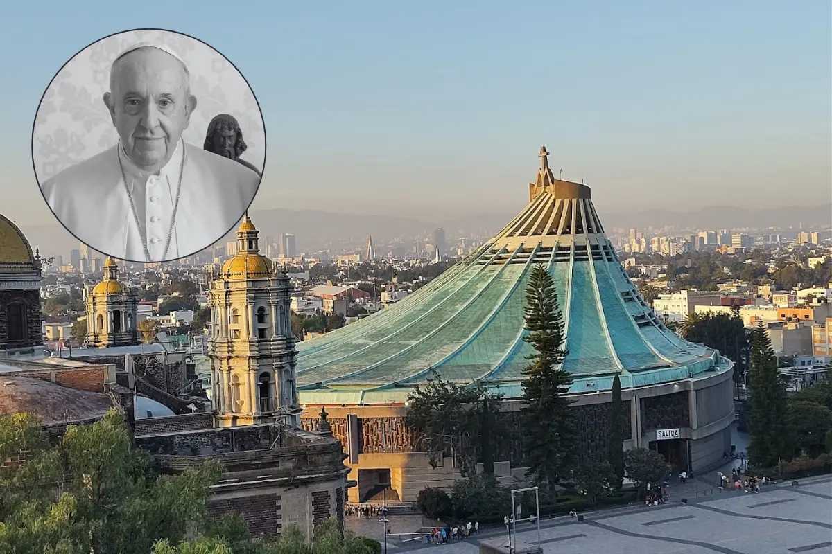 De fondo Basílica de Guadalupe, Papa Francisco. Foto: Maps (Juan Carreón) |X @news_vaticano