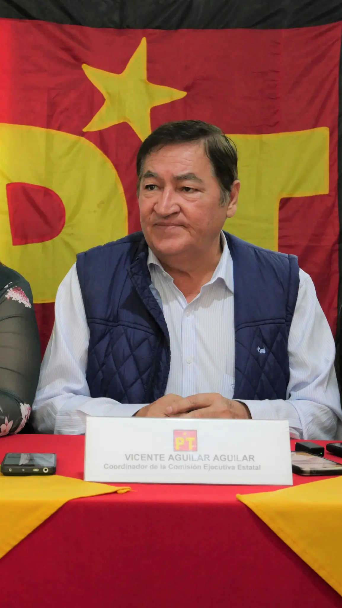 Dirigente estatal del PT en Veracruz, Vicente Aguilar Aguilar. Créditos: Partido del Trabajo. 