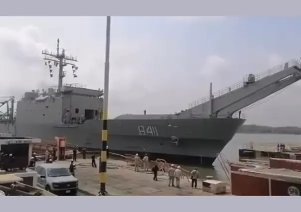 Así chocó uno de los barcos más grandes de la Marina en Ciudad Madero