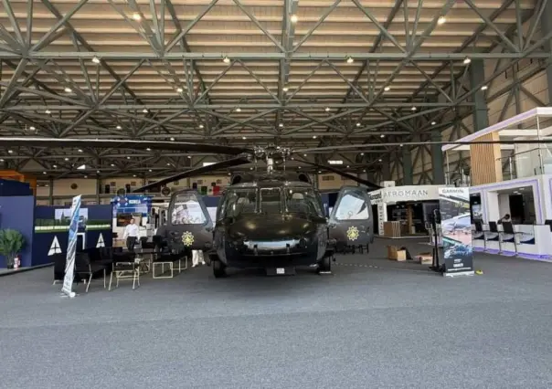 Exhiben Black Hawk UH-60 de Fuerza Civil en la Feria Aeroespacial México 2025