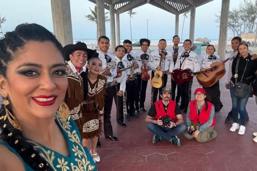 Selfie durante la grabación del videoclip de Lindo Sur de Tamaulipas. Foto: Axel Hassel