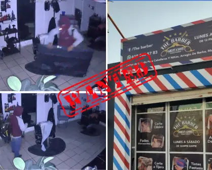 VIDEO | Captan a sujeto robando una barbería de Durango