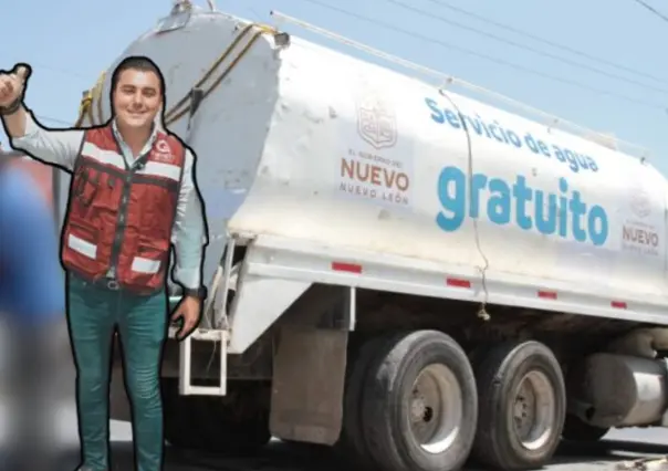 Manuel Guerra Cavazos responde a crisis de agua con pipas en la colonia Portales