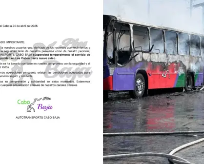 Suspenden transporte público en Los Cabos por ataques a unidades