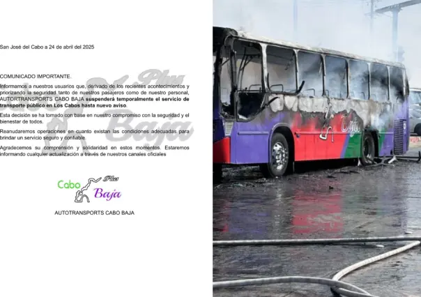 Suspenden transporte público en Los Cabos por ataques a unidades