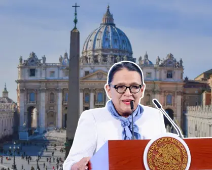 Rosa Icela Rodríguez, secretaria de Gobernación, llega al Vaticano para funeral del Papa Francisco
