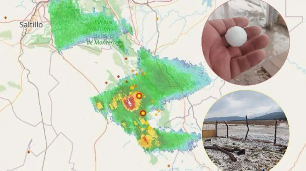 Cae granizo en Galeana Nuevo León 