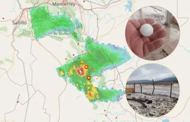 Cae granizo en Galeana Nuevo León 
