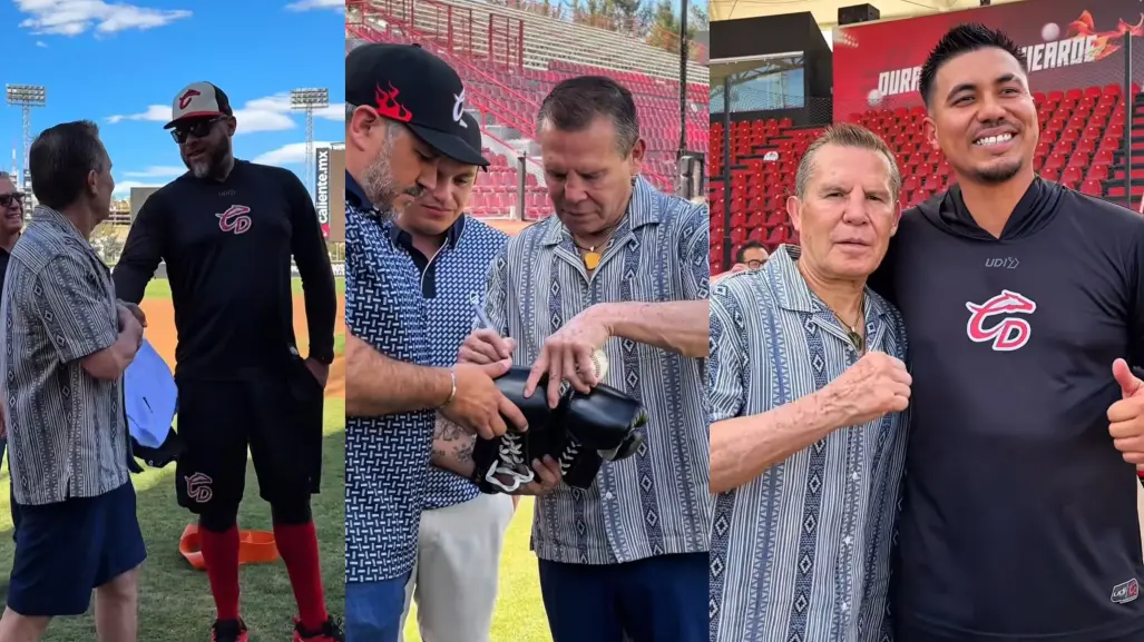 Julio César Chávez visita a Caliente de Durango previo a su serie contra Algodoneros