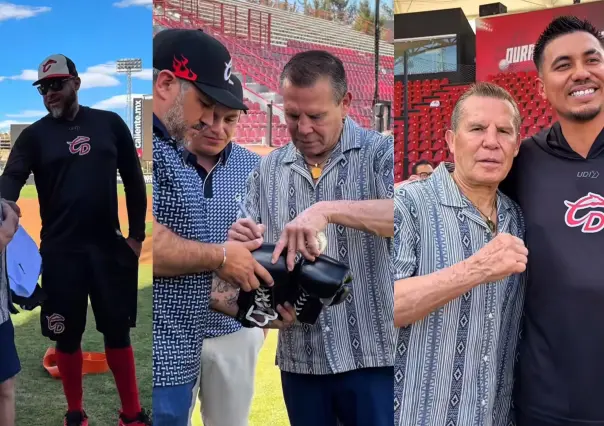 Julio César Chávez visita a Caliente de Durango previo a su serie contra Algodoneros