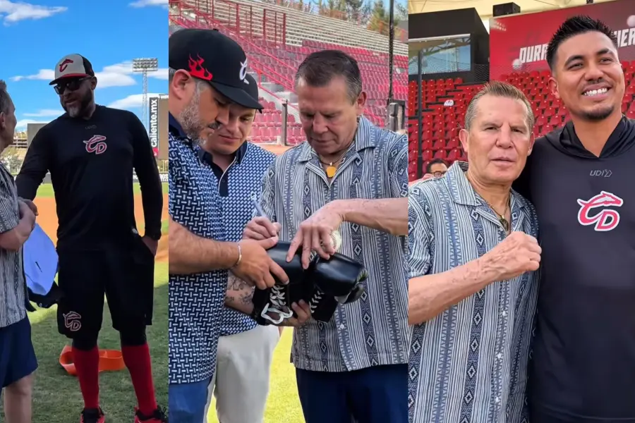 Julio César Chávez visita a Caliente de Durango previo a su serie contra Algodoneros